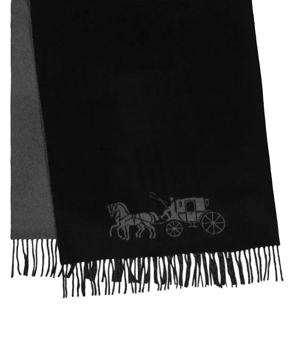 Women's Oversized Bicolor Horse and Carriage Muffler