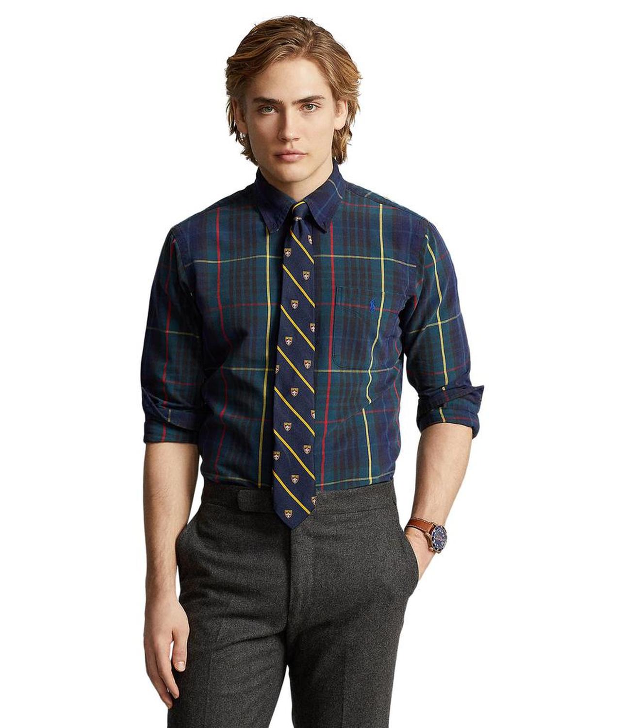 Classic Fit Plaid Oxford Shirt