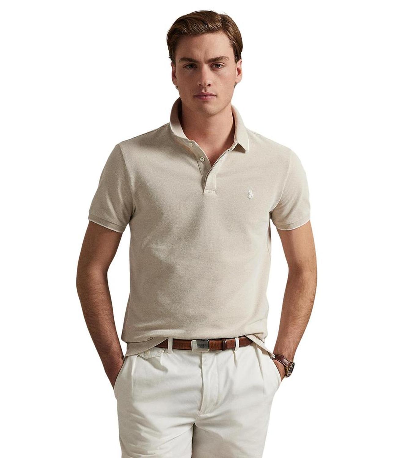 Custom Slim Fit Stretch Oxford Mesh Polo