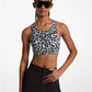 Stretch Recycled Nylon Leopard Logo Sports Bra