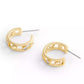 Faux Stone Signature C Open Hoop Earrings