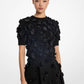 Hand-Embroidered Floral Cashmere Shell Top
