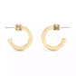 Gold Signature Quilted Cube Chubby Hoop Earrings