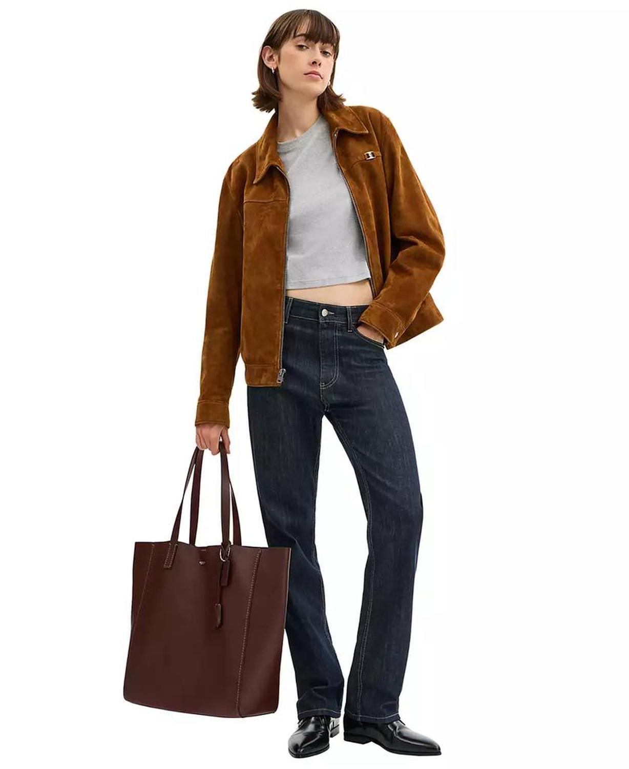 Men's Natural Grain Leather Tote Bag