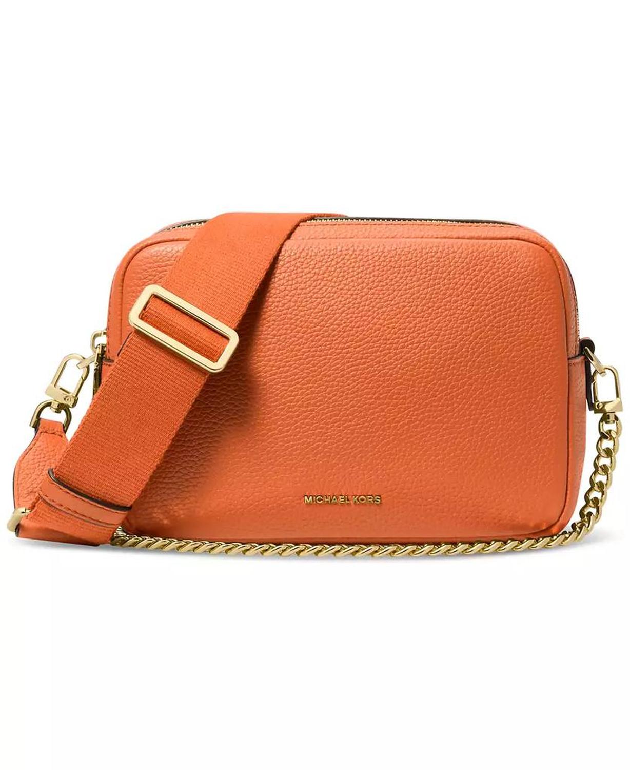 Bryant Medium Leather Double Zip Chain Camera Crossbody