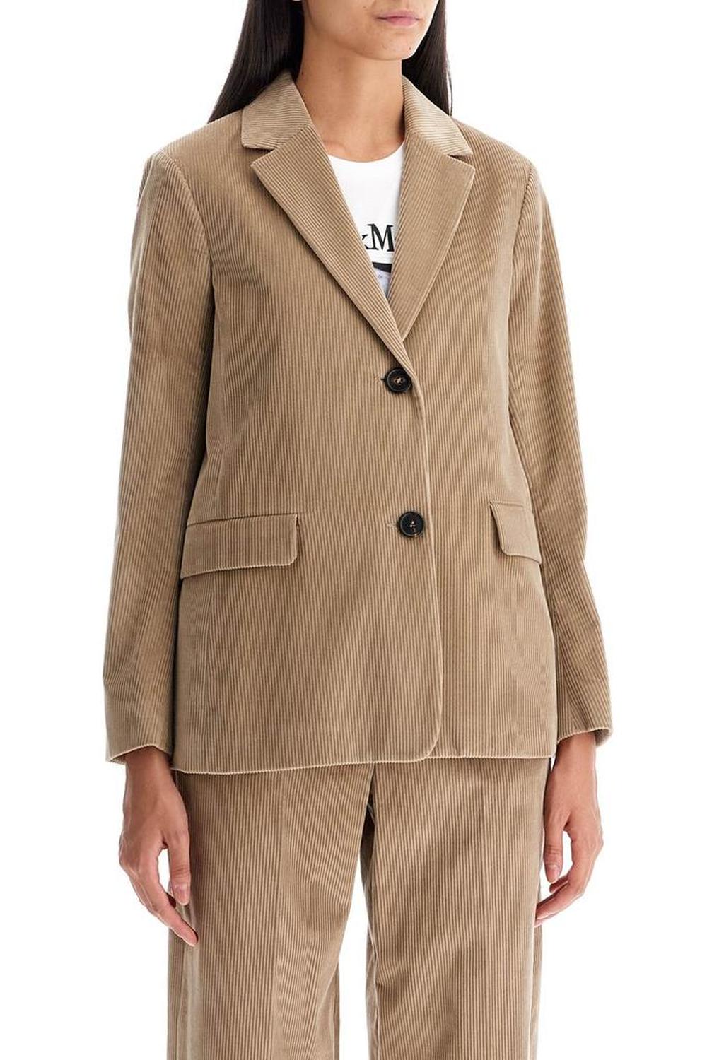 S Max Mara Single-Breasted Corduroy Jacket With
