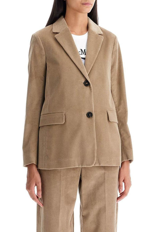S Max Mara Single-Breasted Corduroy Jacket With