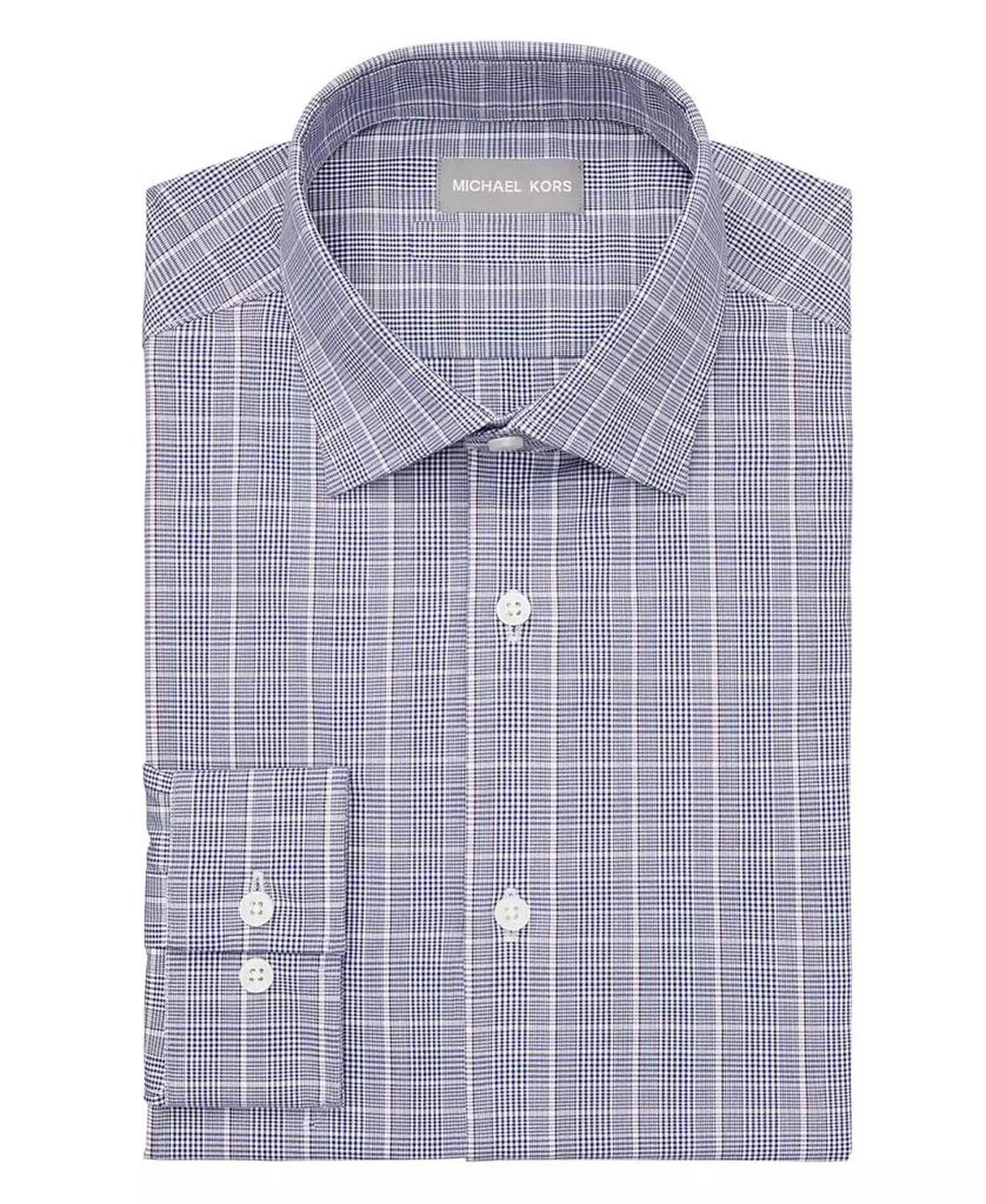 Men's Regular Fit Comfort Stretch Check Dress Shirt