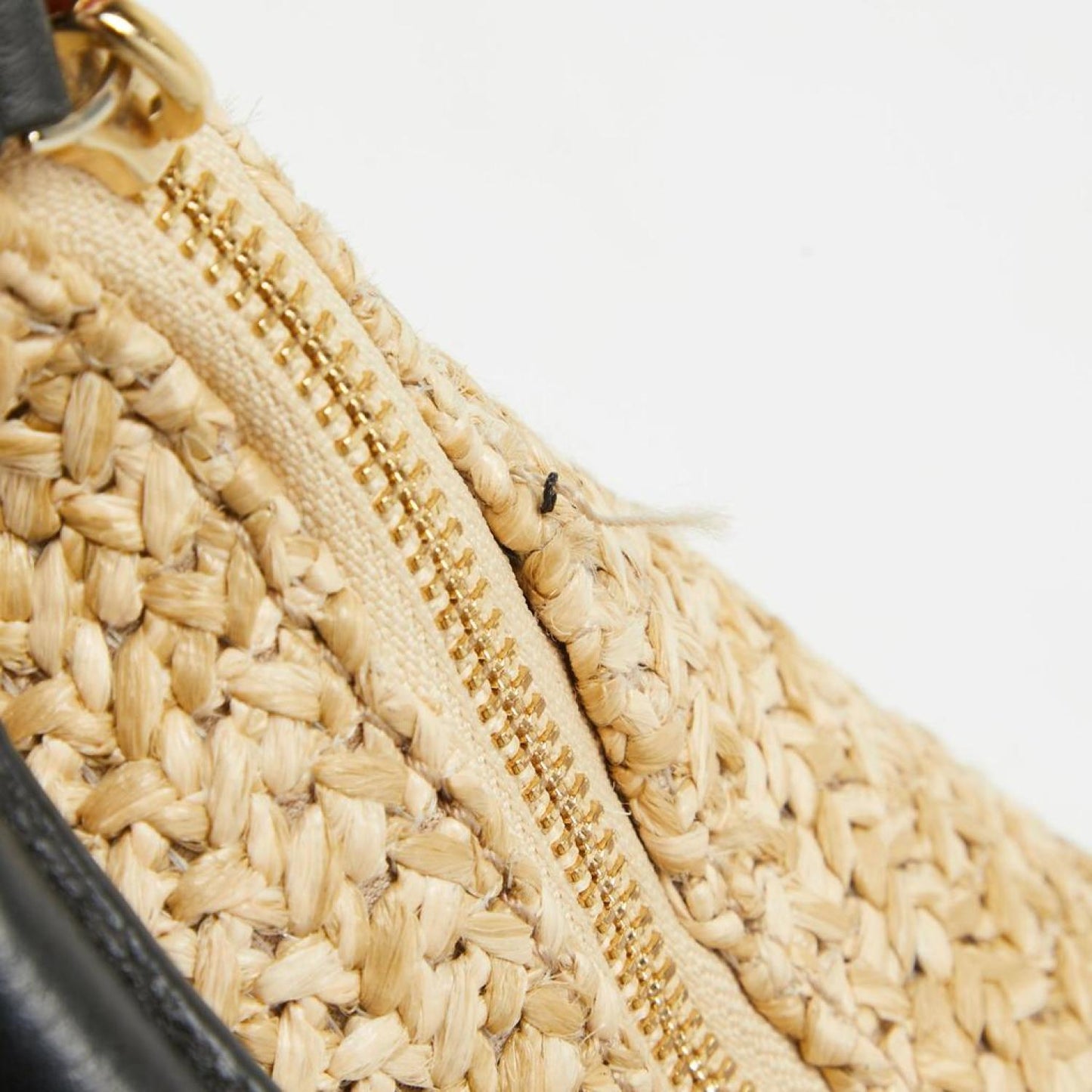 Kate Spade  Woven Straw And Leather Cobble Hill Hobo