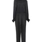 Michael Michael Kors Long Sleeve Jumpsuit in Black Viscose