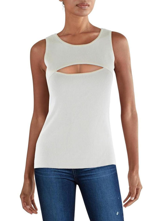 Womens Cut-Out Ribbed Tank Top Sweater