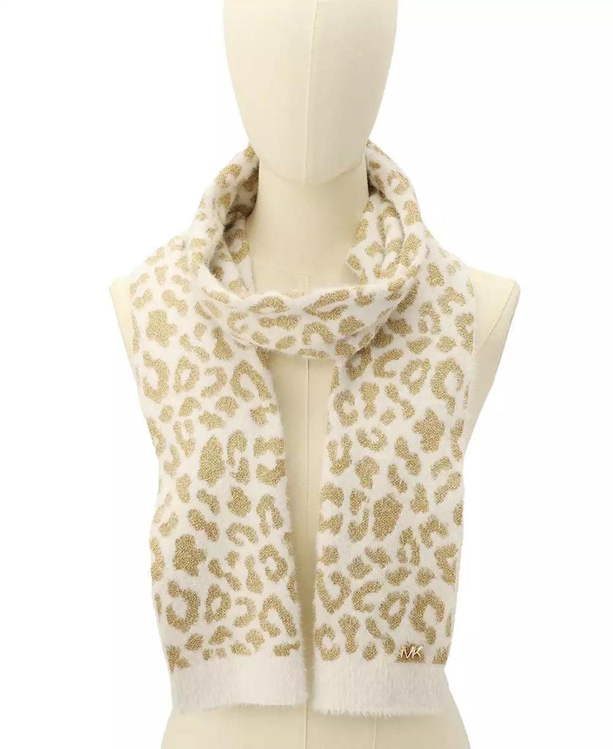 Women's Leopard Metallic Shimmer Scarf