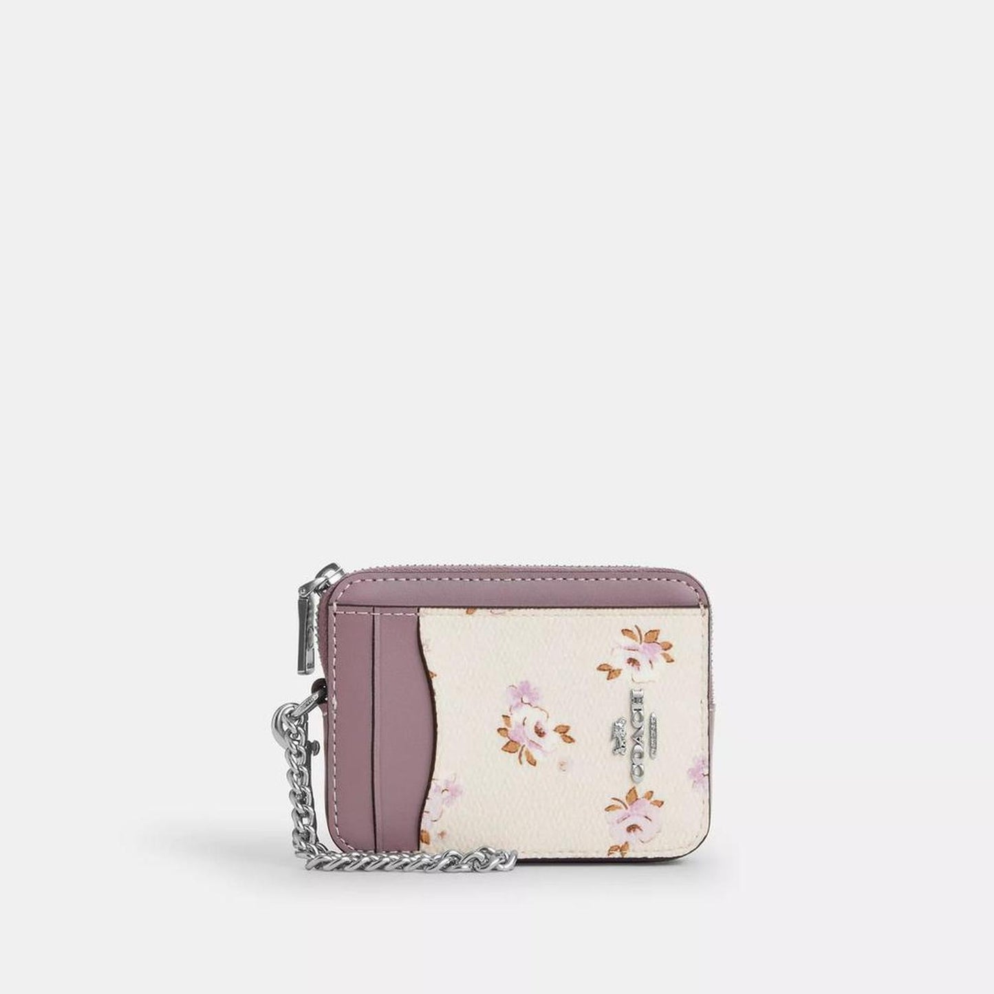 Zip Card Case With Floral Print