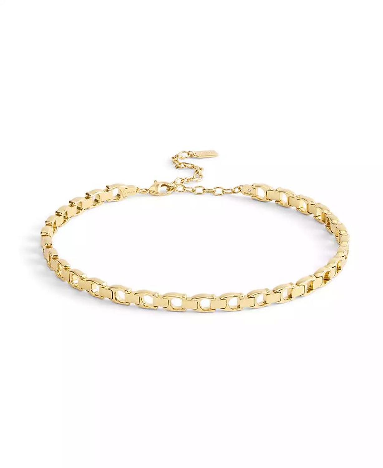 Gold Beveled Signature C Link Choker Necklace