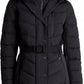Michael Michael Kors Women's Faux Fur Belted Scuba Coat, Black