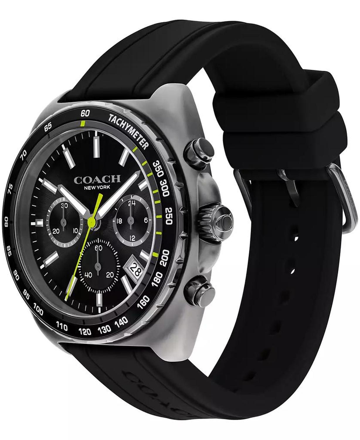 Men's Charter Black Silicone Strap Watch 44.5mm