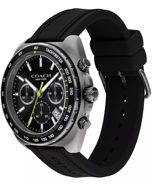 Men's Charter Black Silicone Strap Watch 44.5mm