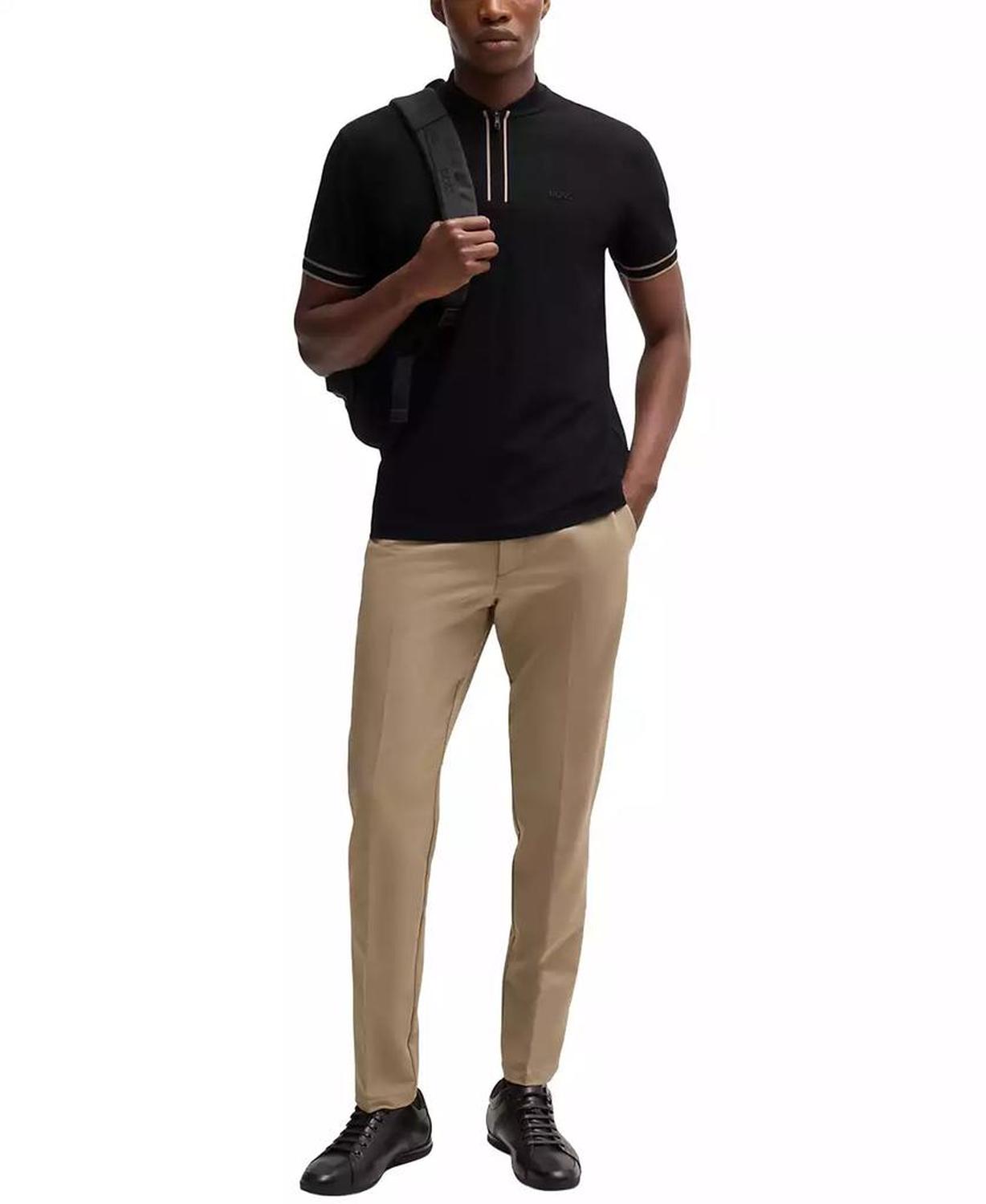 Men’s Cotton-Piqué Zip-Neck Polo