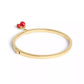 Faux Stone Cherry Cluster Charm Bangle Bracelet