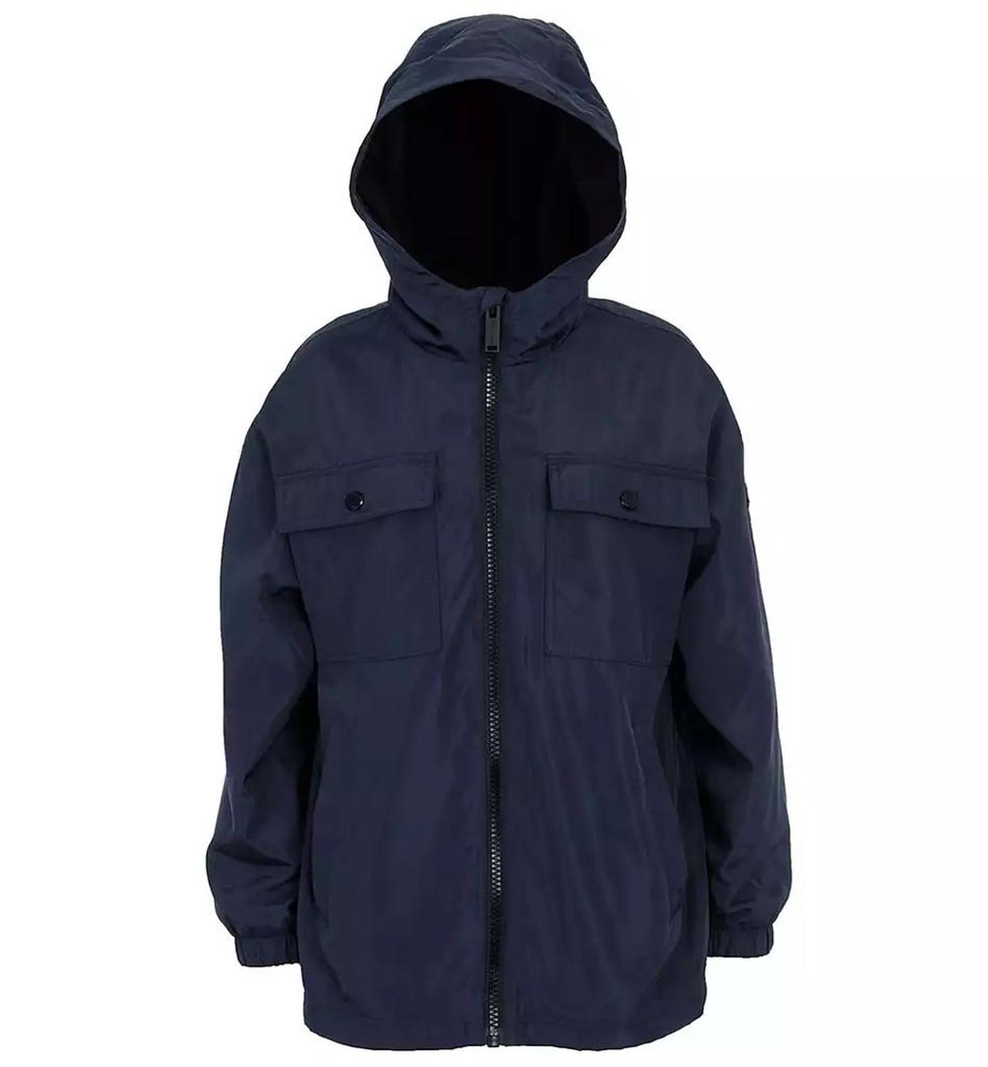 Big Boys Fleece Lined Zipper Rain Jacket