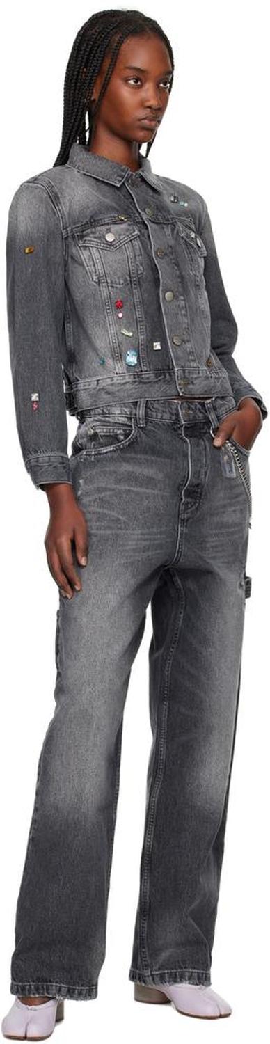 Gray Charm Oversized Jeans