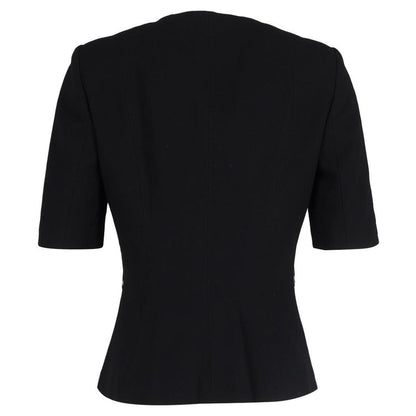 Michael Kors Zipped Short Sleeve Jacket in Black Wool