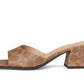 Sculpted C Coated Canvas Block Heel Sandals