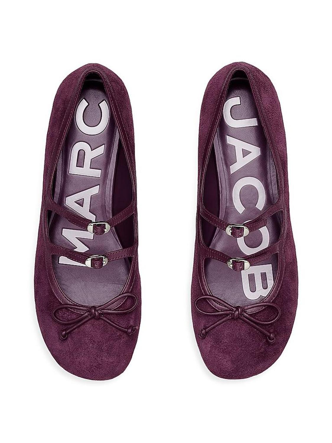 The Kiki Bow-Detailed Suede Ballerina Flats