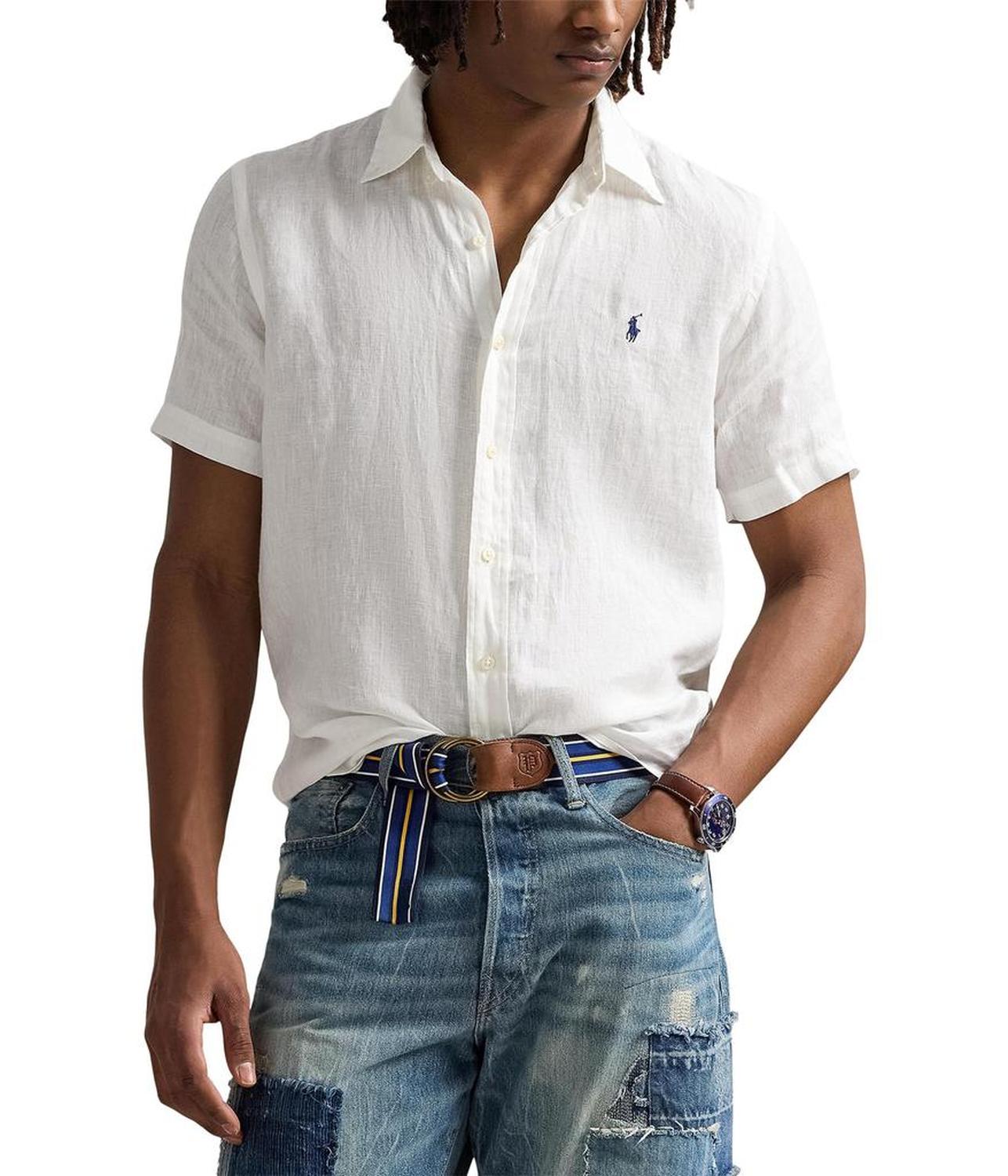 Short Sleeve Classic Fit Linen Shirt