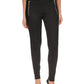 Womens Faux Leather Trim High Rise Leggings