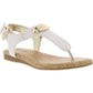 Womens Faux Leather T-Strap Thong Sandals