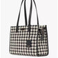 Women's Manhattan Houndstooth Tweed Large Market Tote Bag