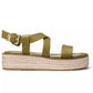 MICHAEL Lynn Leather Buckled Espadrille Sandals