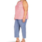 Plus Size Zebra Pleated Chain Top