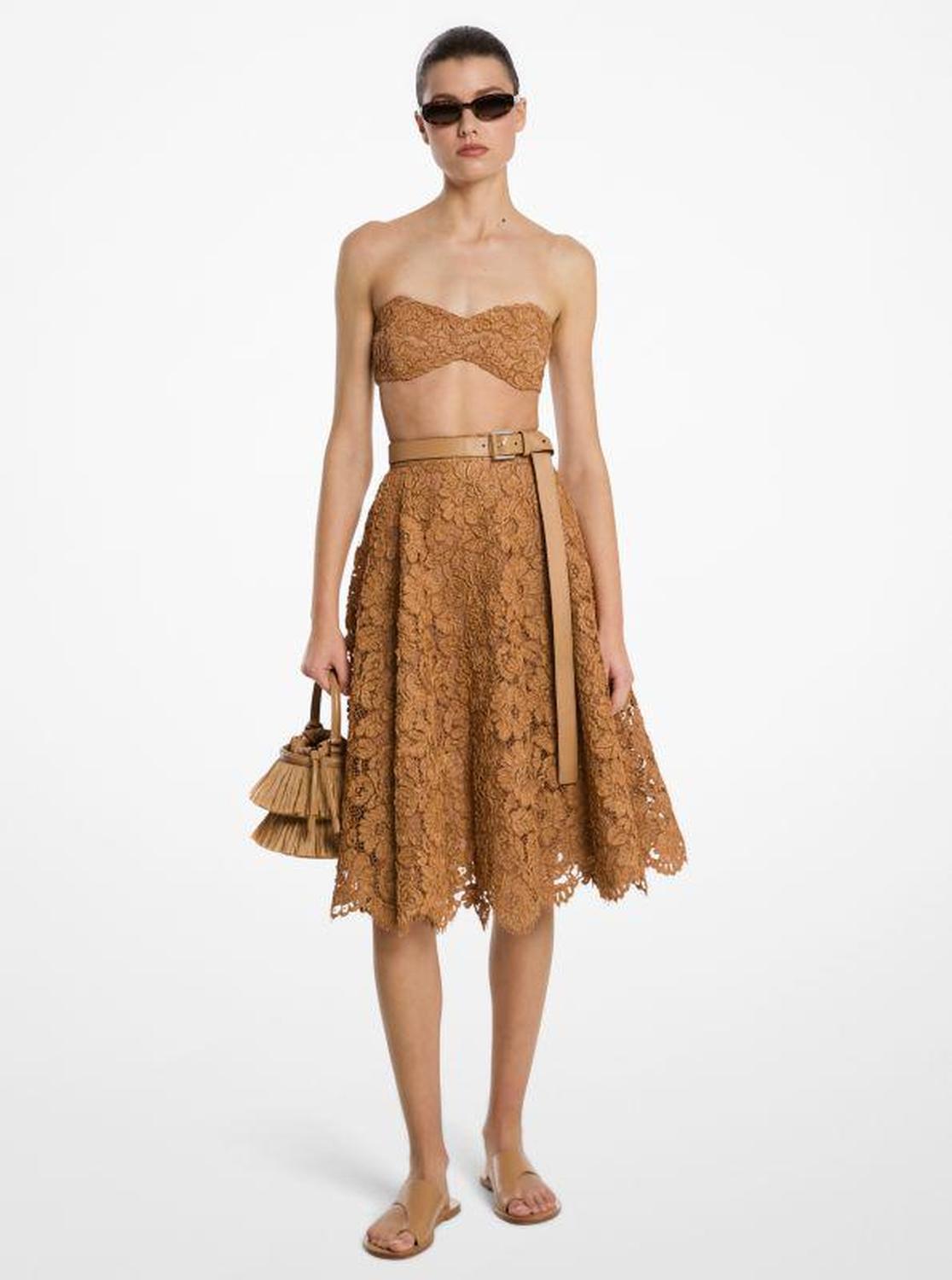 Hand-Embroidered Floral Lace Circle Skirt
