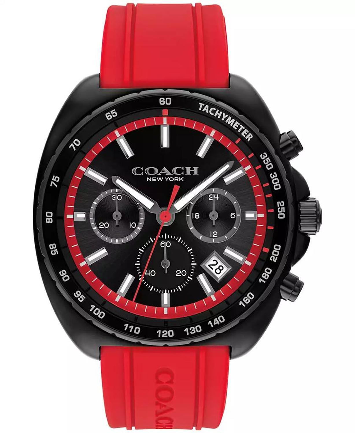 Men's Charter Red Silicone Strap Watch 44.5mm