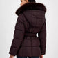 Women's Belted Hooded Faux-Fur-Collar Puffer Coat, Exclusively at Macy's