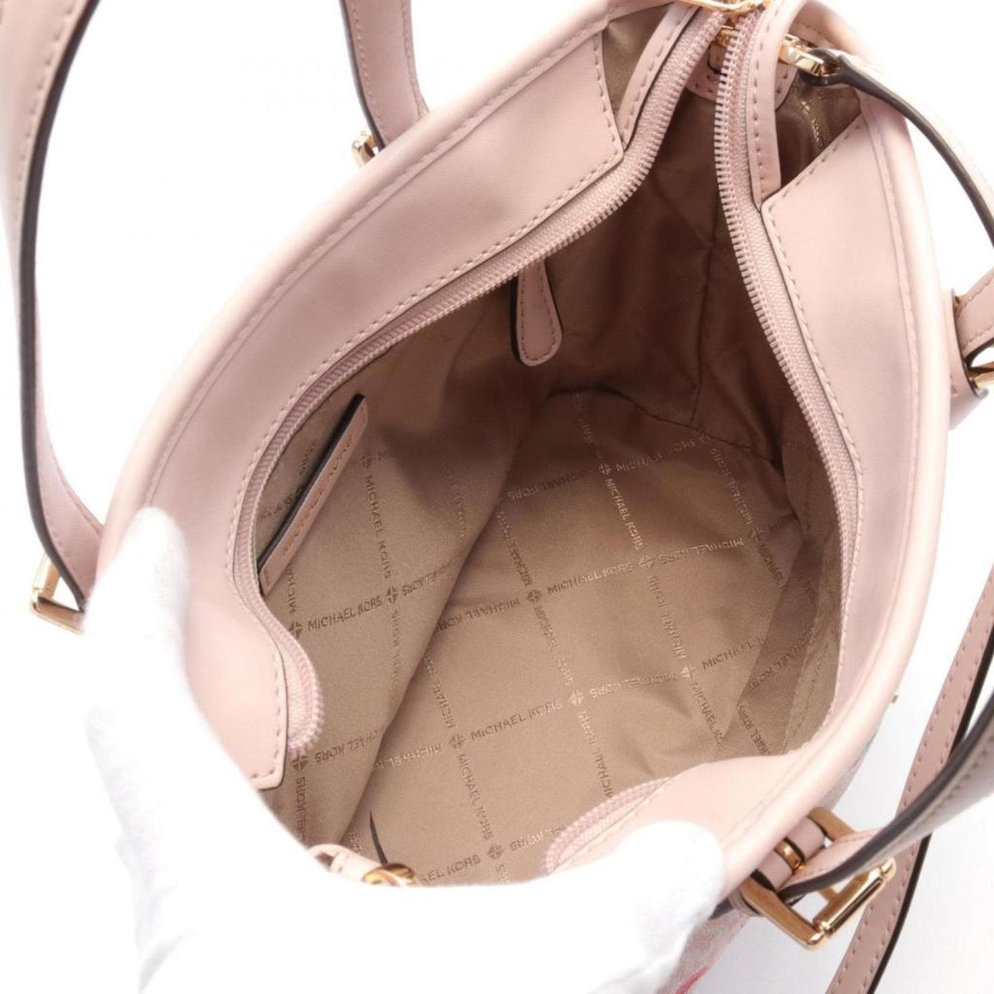 pink Coated Canvas Leather Tote Bag (Pre-Owned)