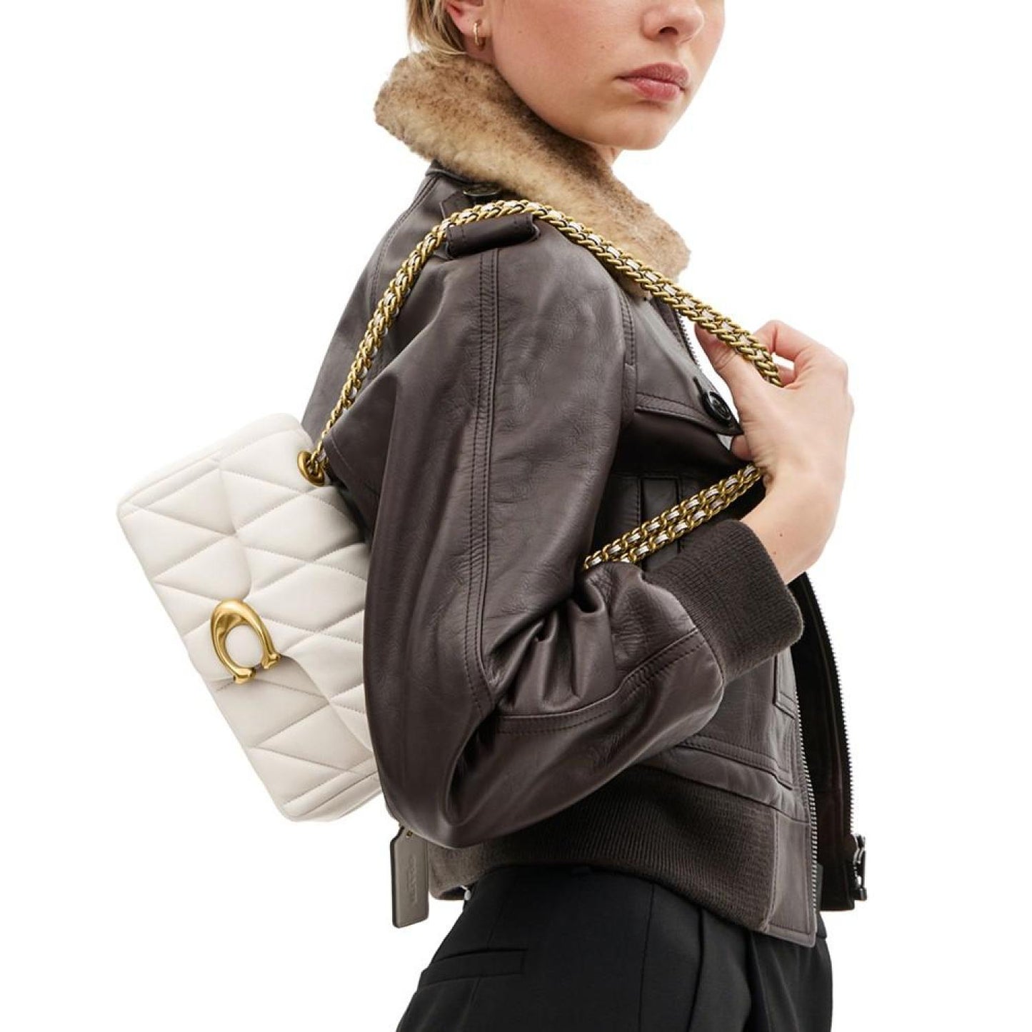 Quilted Leather Mini Tabby Shoulder Bag 20 with Chain