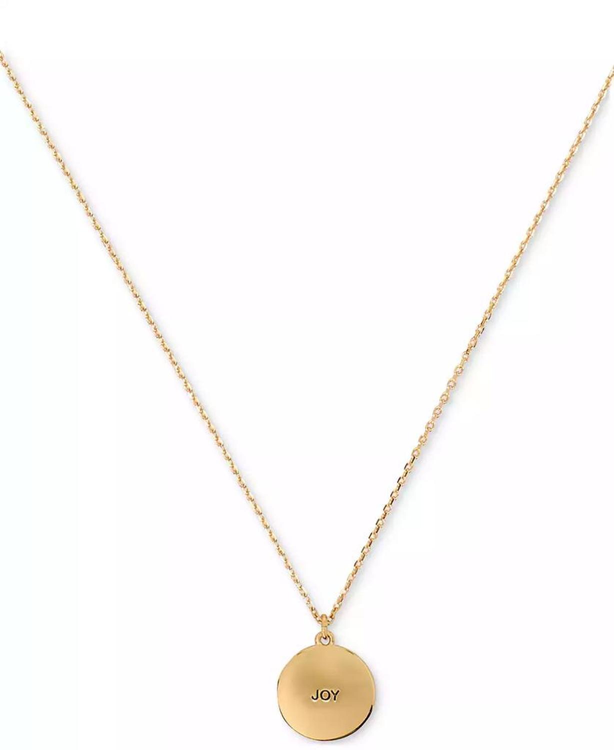 Gold-Tone Color Spark Round Pendant Necklace, 16" + 3" extender