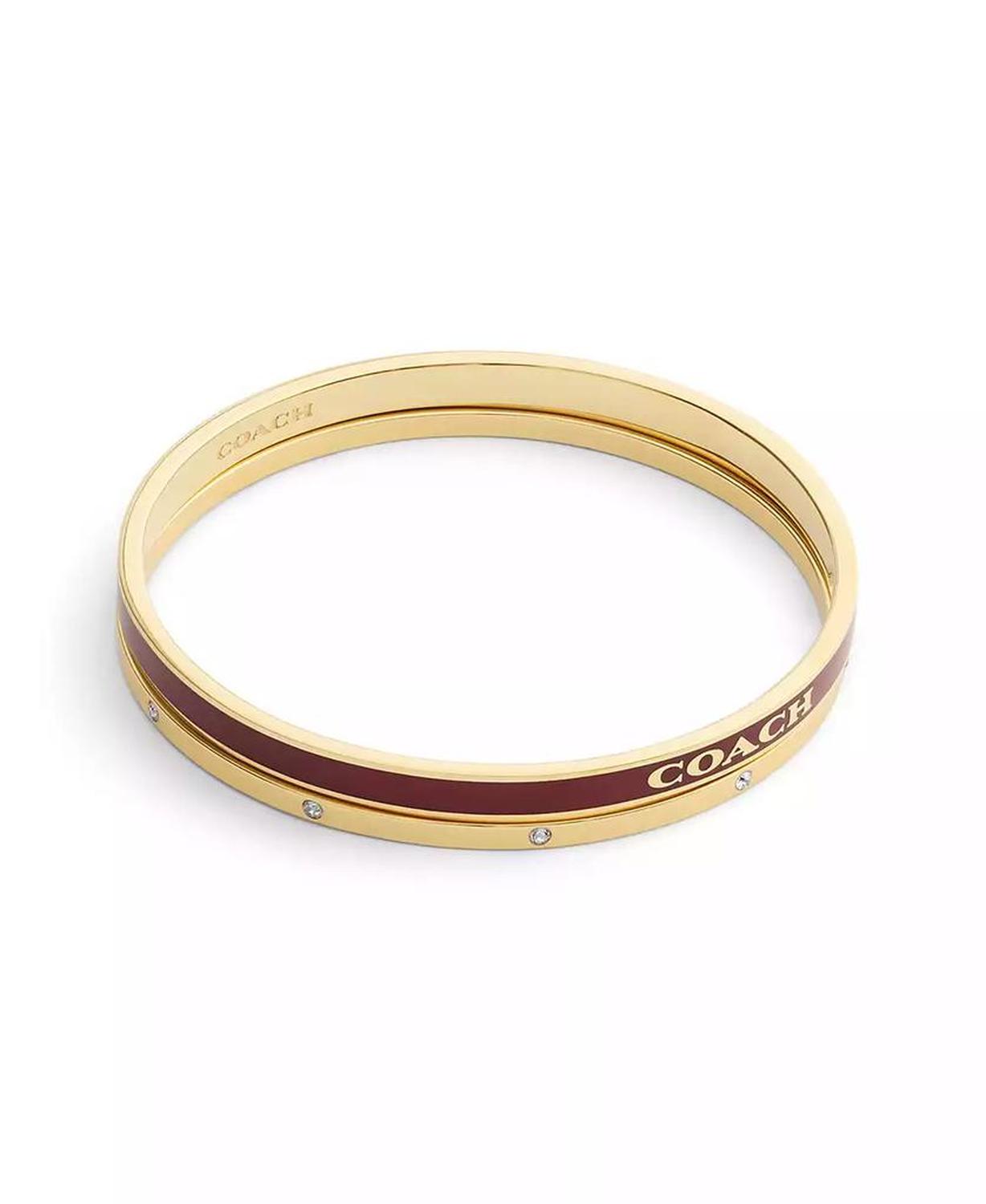 Gold Plated Duo Bangle Bracelet Set
