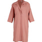 Max Mara Quarter-Sleeve Shirt Dress in Peach Linen