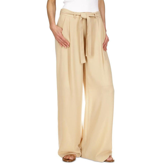 Women's Self-Sash Drapey Crepe Wide-Leg Pants