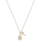 Faux Stone Signature Rainbow Quilted Lock Key Pendant Necklace