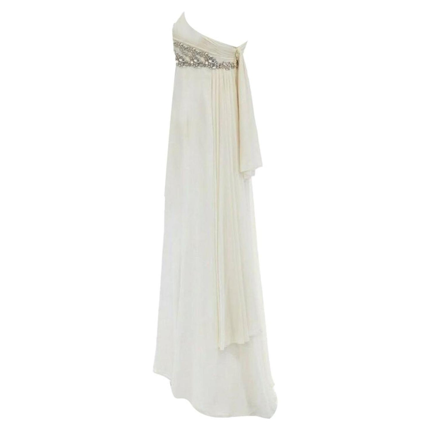 Notte crystal jewel embellished pleated bt evening gown dress