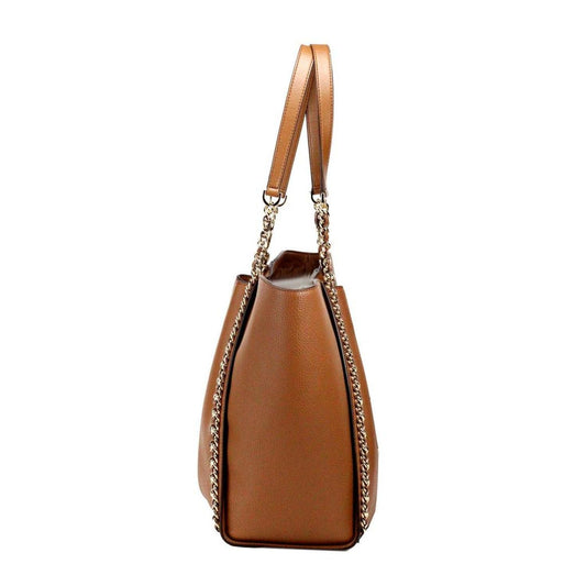 Michael Kors Mina Large Luggage Leather Belted Chain Inlay Tote Women's Bag