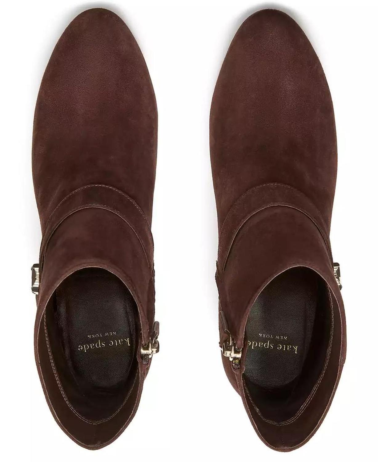 Women's Spade Flower Block Heel Ankle Booties