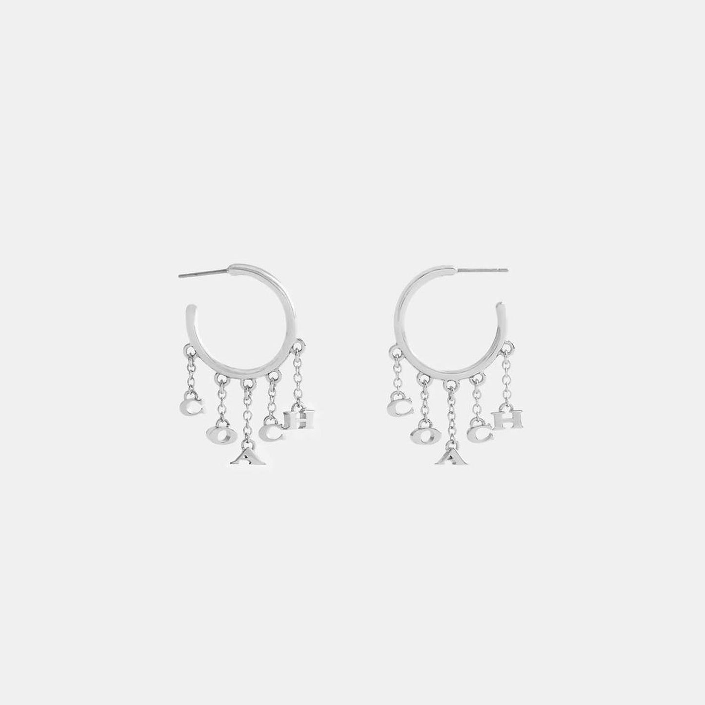 Coach Charm Hoop Earrings