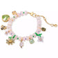 Gold-Tone Bead & Stone Garden Charm Bracelet