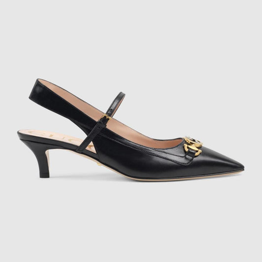 Gucci Decollete Leather Slingback Pump